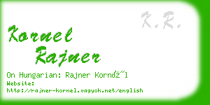 kornel rajner business card